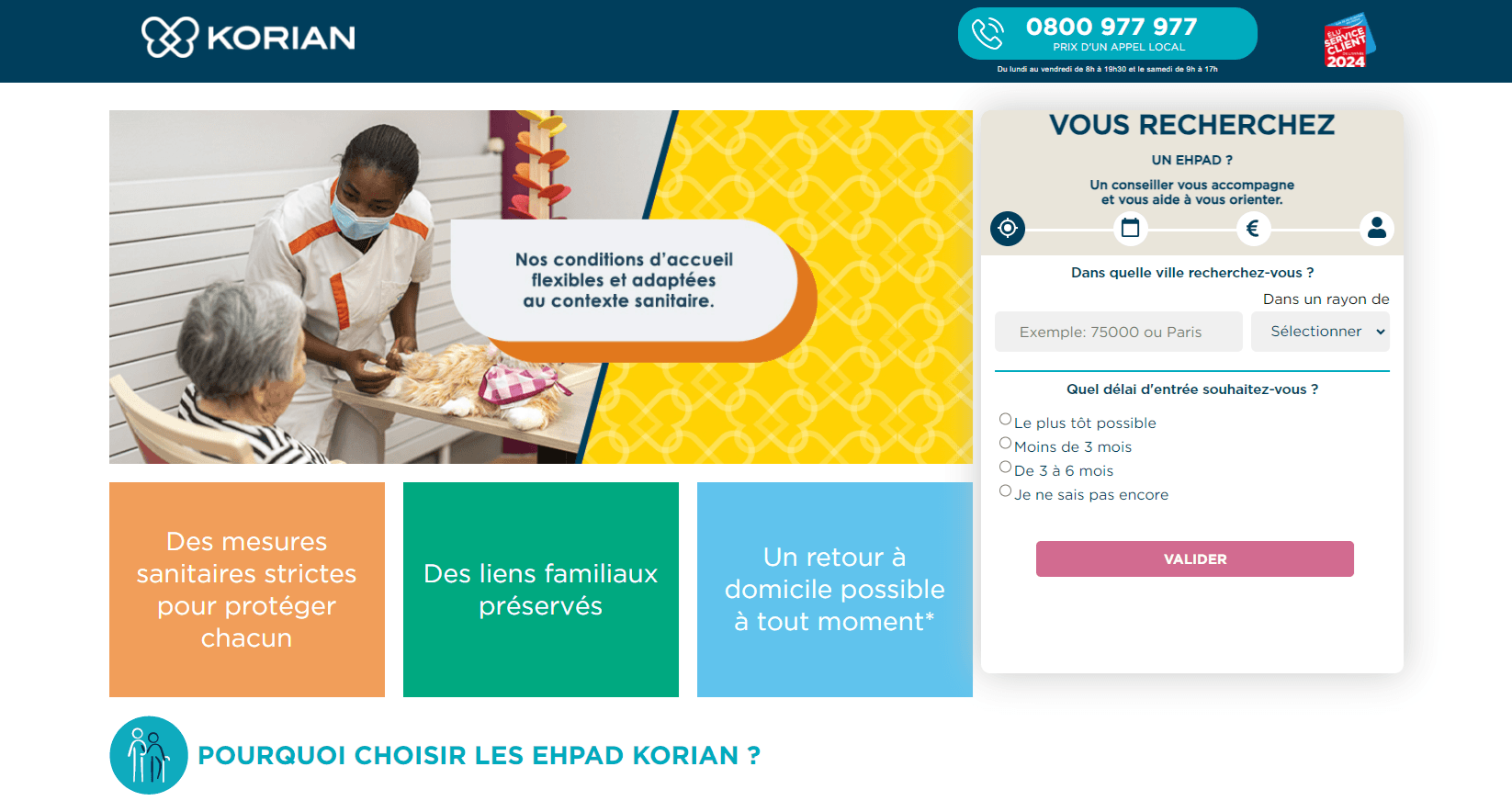 Exemple de landing page en ligne, avec formulaire de contact pour prospection