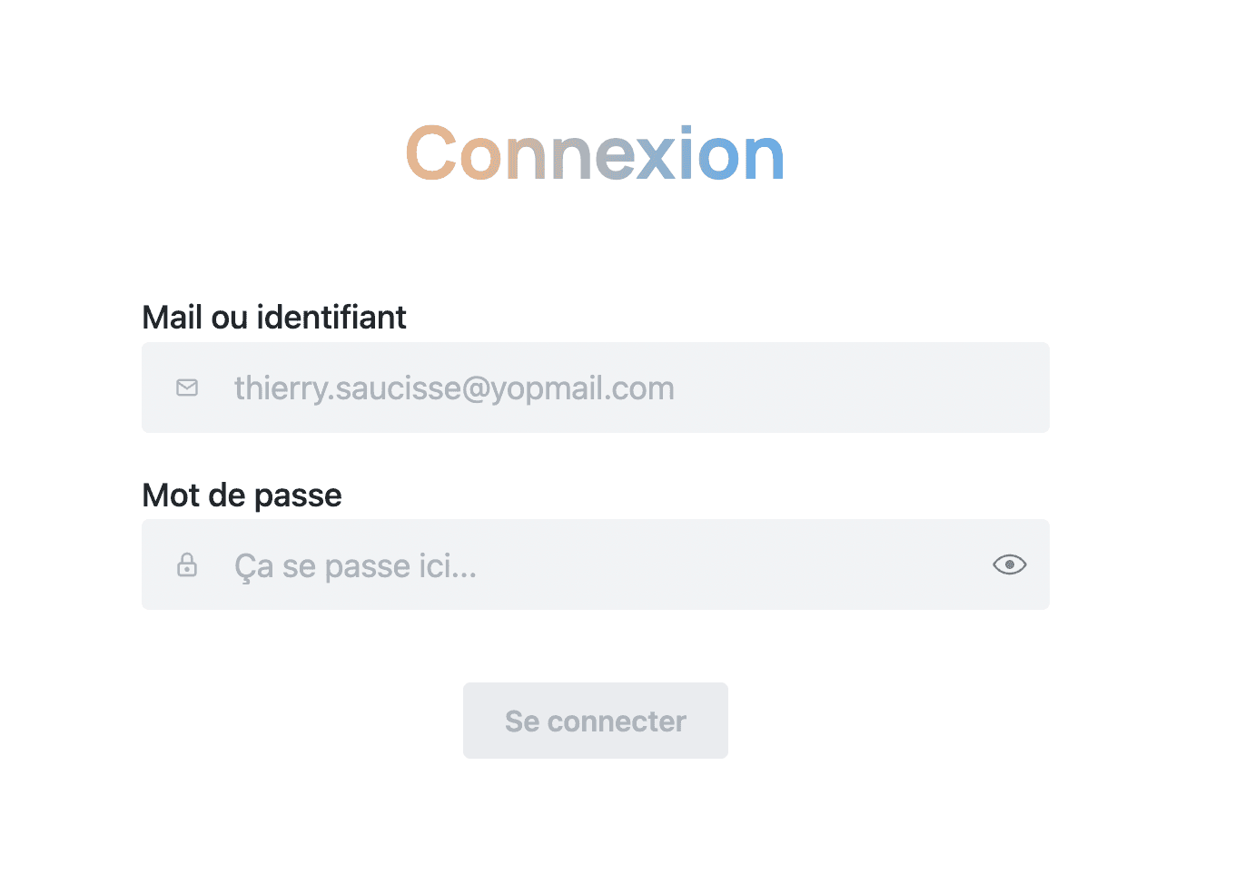 Page de connexion du backoffice